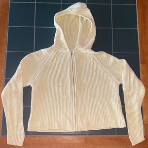 Christopher Banks Knit Ribbed Yellow Zip Up Jacket